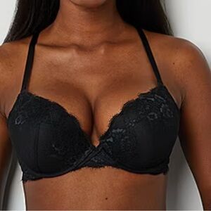 Ambrielle Black Lace Push Up Bra